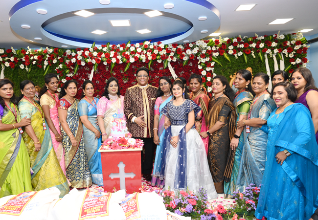 Bro Andrew Richard celebrates his 60th Birthday with grandneur amidst a large number of devotees here on Sunday, 16th, 2023, at Grace Ministry Prayer Centre Budigere in Bangalore with a myriad of wishes.